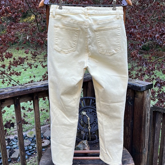 Talbots flawless 5 pockets slim ankle petites jeans off white mute yellow 8P - Picture 4 of 6